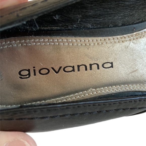 GIOVANNA black leather slip-on Wedge heels Size 6 AU - Picture 10 of 11